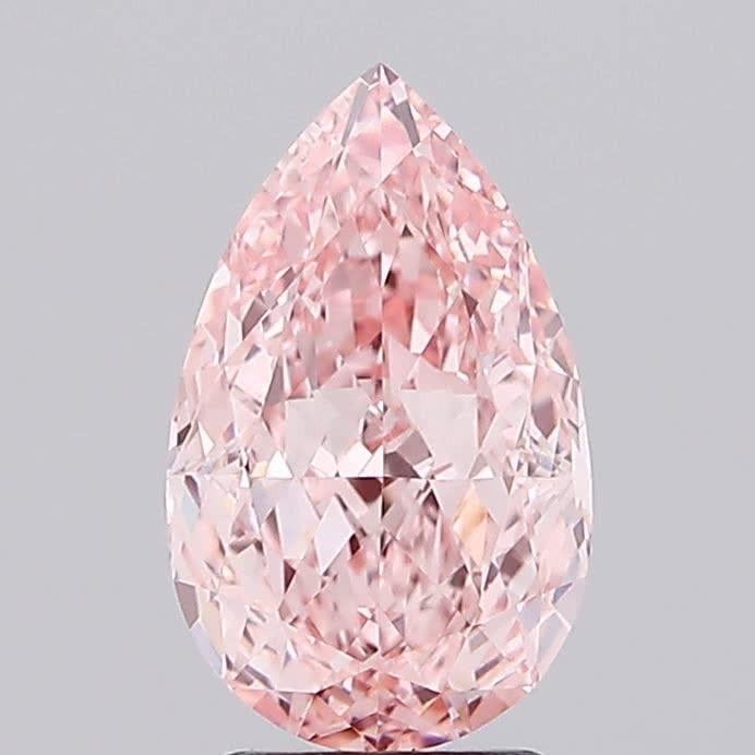 3.10 Ct. Fancy Vivid Pink Pear Lab Grown Diamond