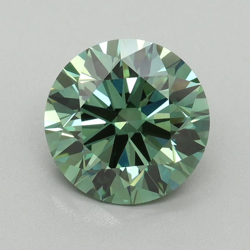 3.15 Ct. Fancy Vivid Green Round Lab Grown Diamond