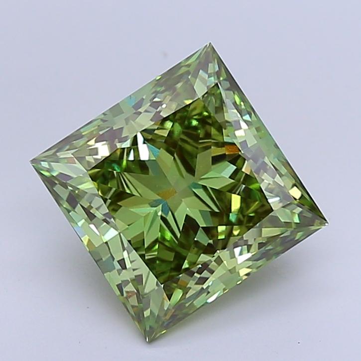 5.04 Ct. Fancy Vivid  Green Princess Lab Grown Diamond
