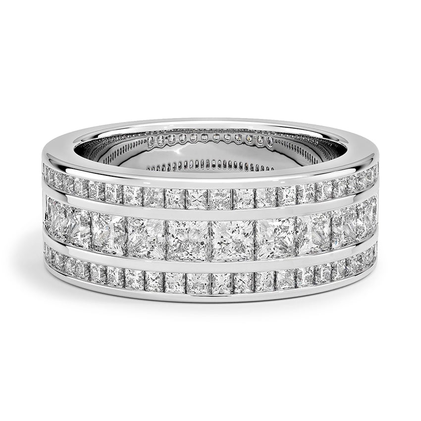 Custom Multi Row Radiant Diamond Wedding Ring