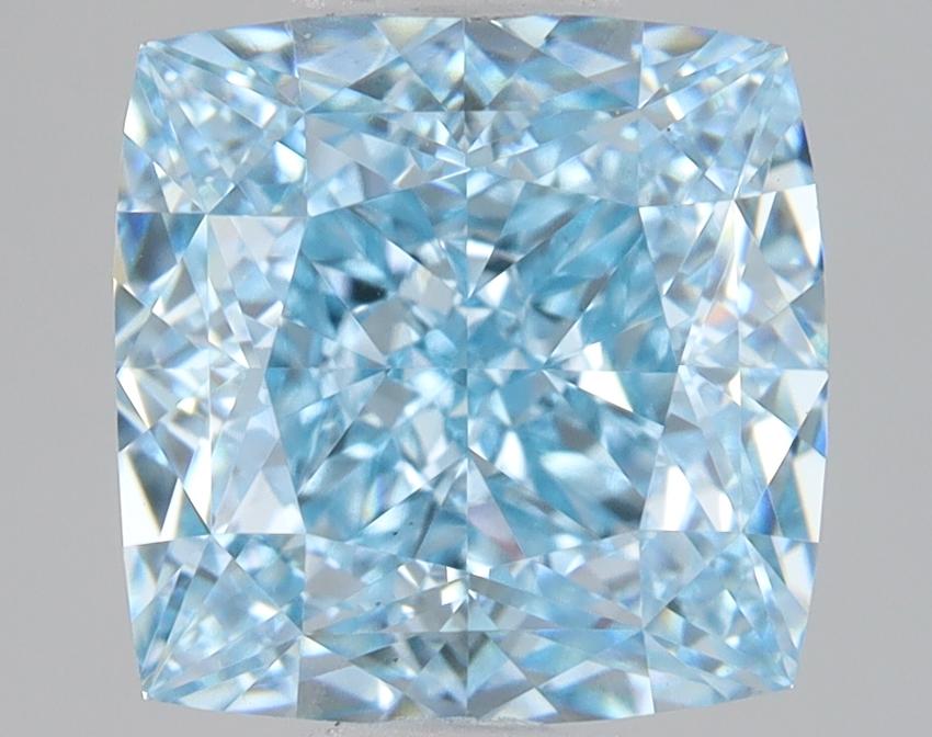 3.02 Ct. Fancy Vivid Blue Cushion Lab Grown Diamond