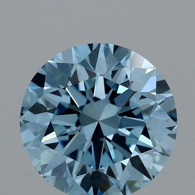 0.88 Ct. Fancy Vivid Blue Round Lab Grown Diamond