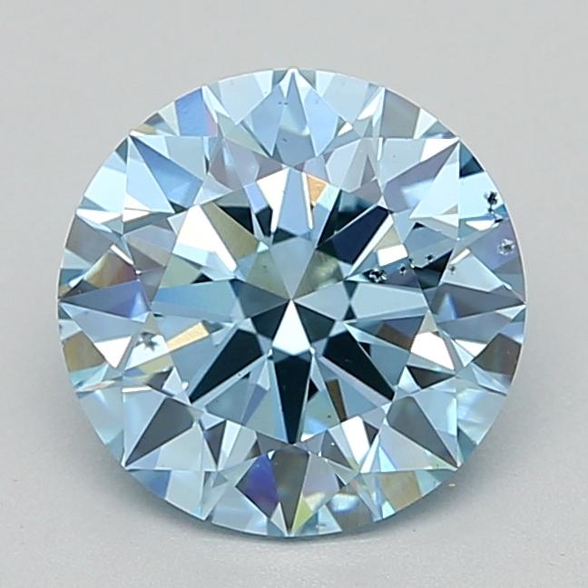 2.07 Ct. Fancy Vivid  Blue Round Lab Grown Diamond