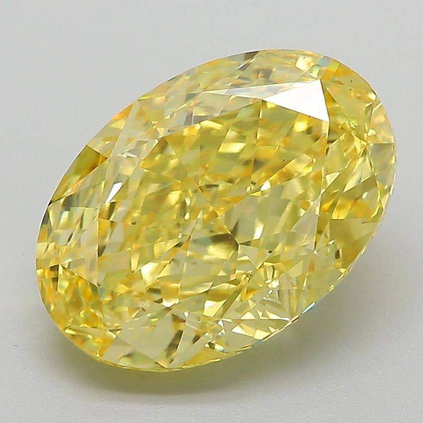 4.66 Ct. Fancy Vivid Yellow Oval Lab Grown Diamond