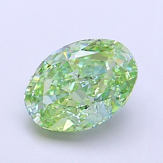 1.77 Ct. Fancy Vivid  Green Oval Lab Grown Diamond