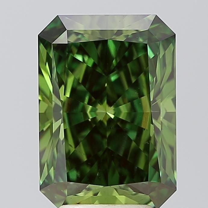 4.50 Ct. Fancy Vivid Green Radiant Lab Grown Diamond