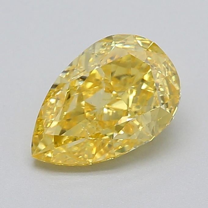 1.06 Ct. Fancy Vivid  Yellow Pear Lab Grown Diamond