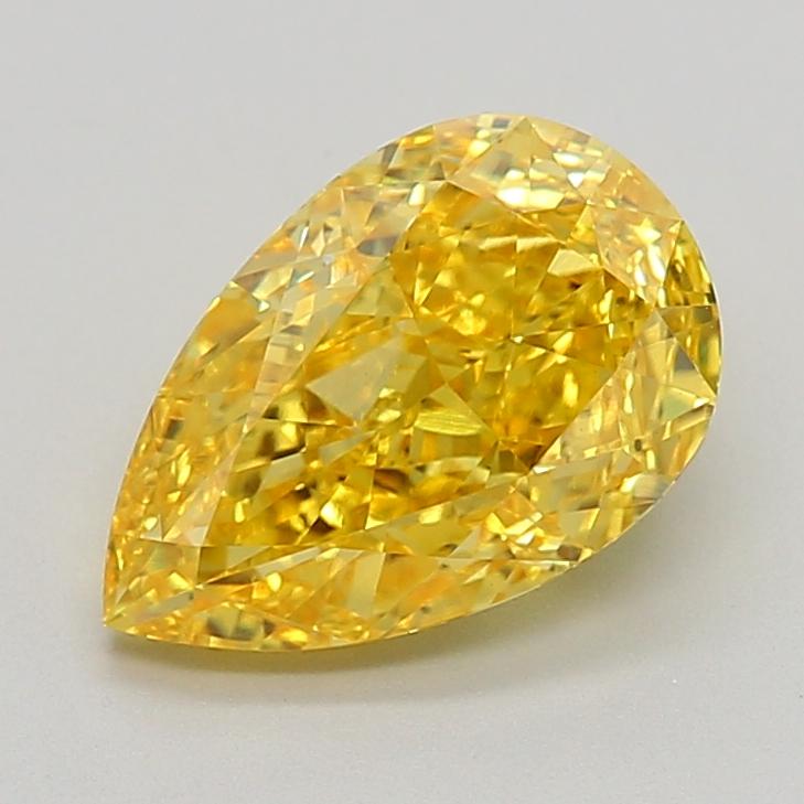 3.07 Ct. Fancy Vivid  Yellow Pear Lab Grown Diamond