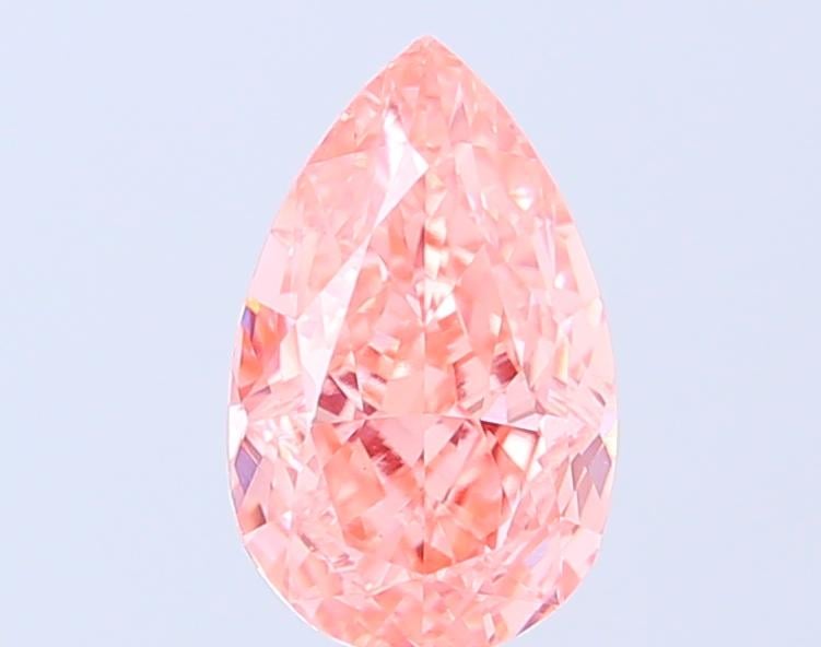 2.07 Ct. Fancy Vivid Orangy Pink Pear Lab Grown Diamond