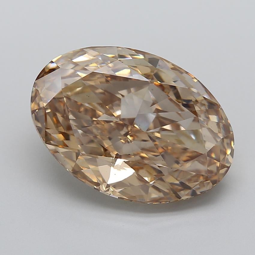 11.87 Ct. Light  Brown Oval Lab Grown Diamond