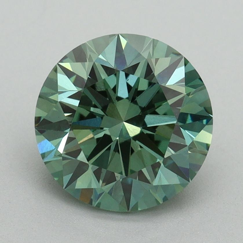 2.17 Ct. Fancy Vivid Green Round Lab Grown Diamond