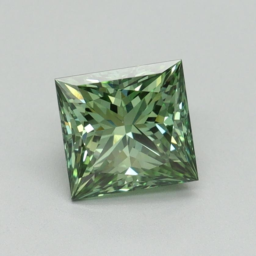 1.02 Ct. Fancy Vivid Green Princess Lab Grown Diamond
