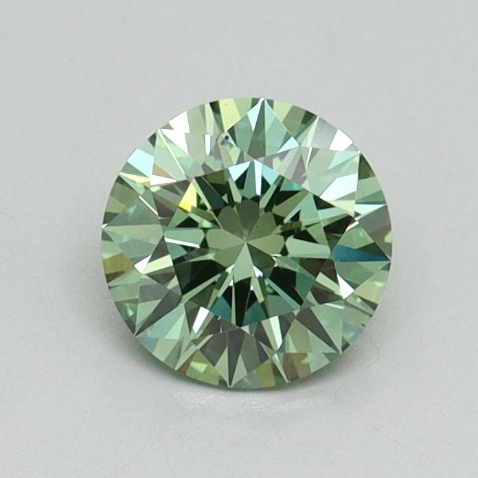 0.69 Ct. Fancy Vivid Green Round Lab Grown Diamond