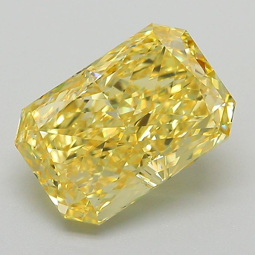 4.22 Ct. Fancy Vivid Yellow Radiant Lab Grown Diamond