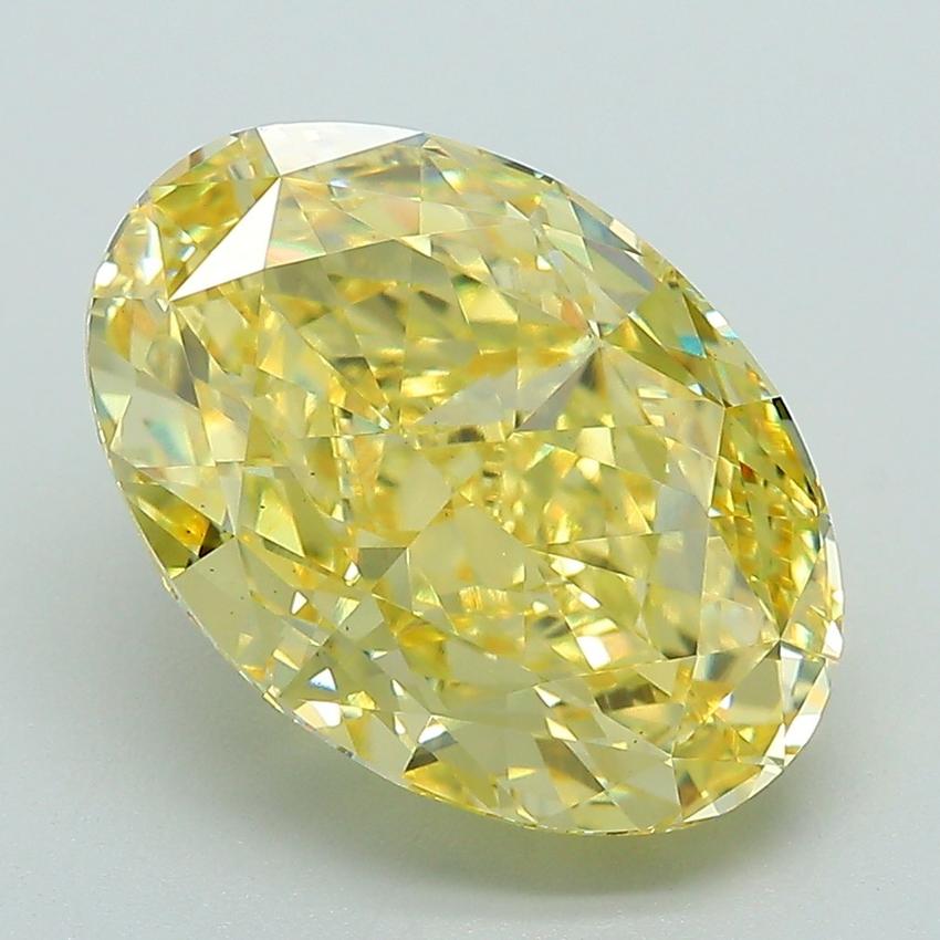 5.60 Ct. Fancy Vivid Yellow Oval Lab Grown Diamond