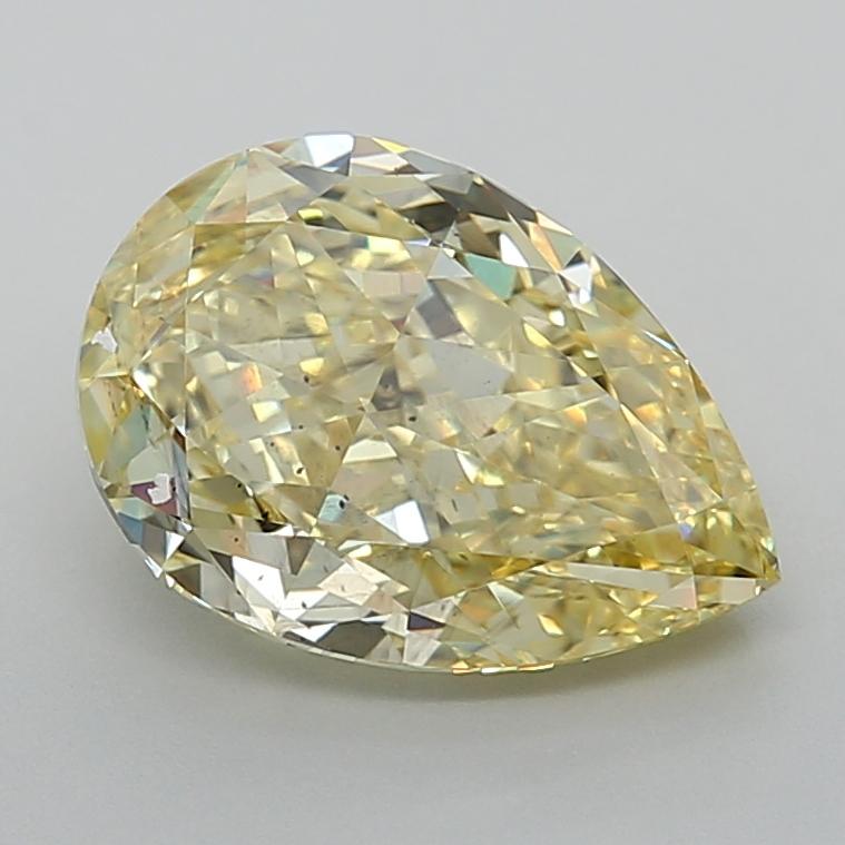 4.18 Ct. Fancy Vivid  Yellow Pear Lab Grown Diamond