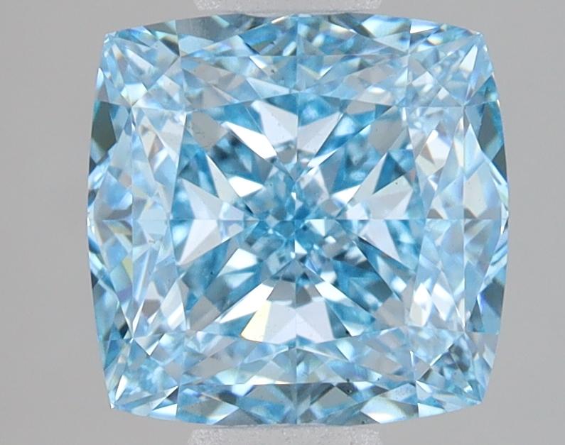 3.09 Ct. Fancy Vivid Blue Cushion Lab Grown Diamond