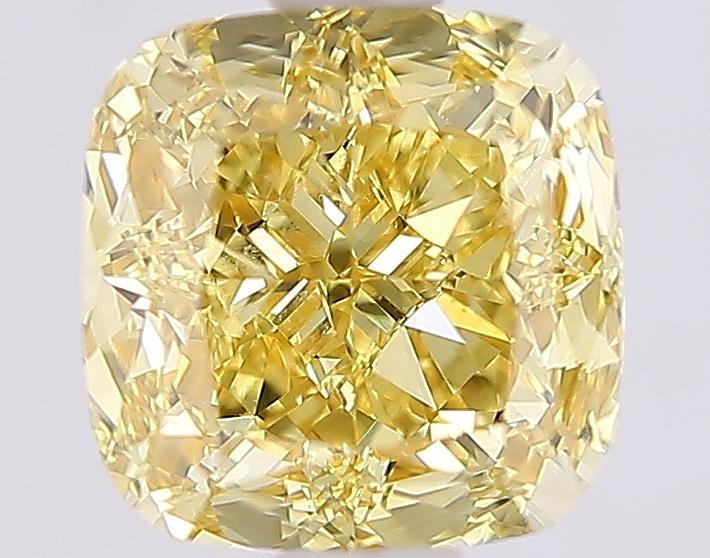 1.51 Ct. Fancy Intense Yellow Cushion Lab Grown Diamond