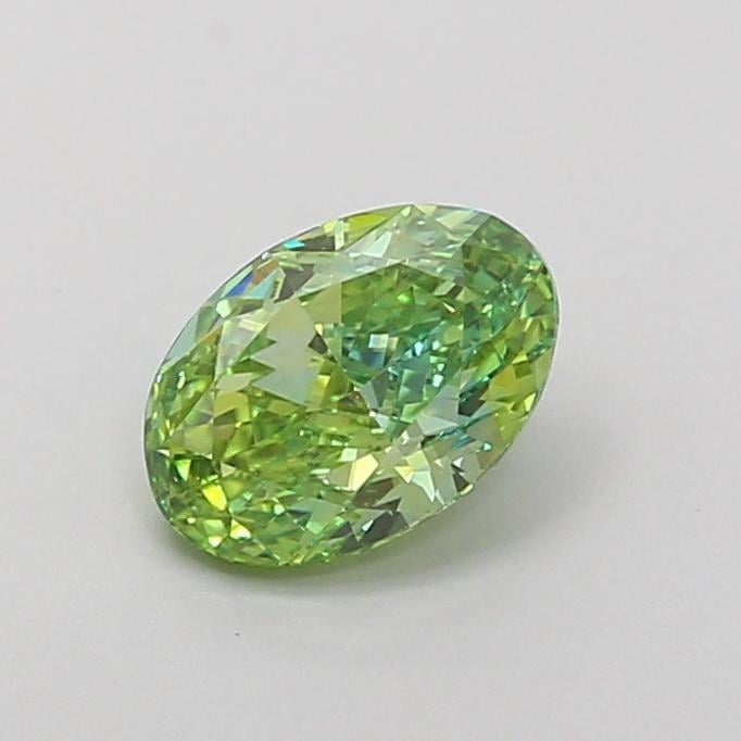 1.00 Ct. Fancy Vivid Green Oval Lab Grown Diamond
