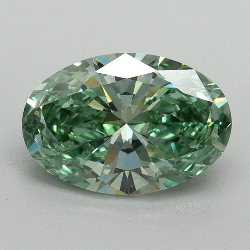 1.58 Ct. Fancy Vivid Pacific Green Oval Lab Grown Diamond