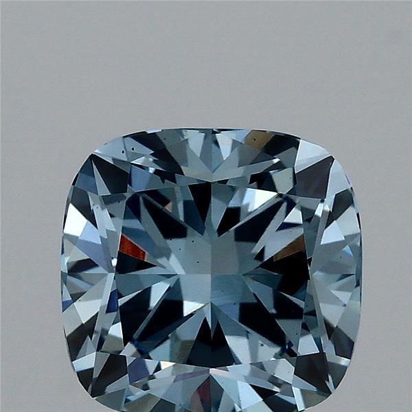 2.18 Ct. Fancy Vivid  Blue Cushion Lab Grown Diamond