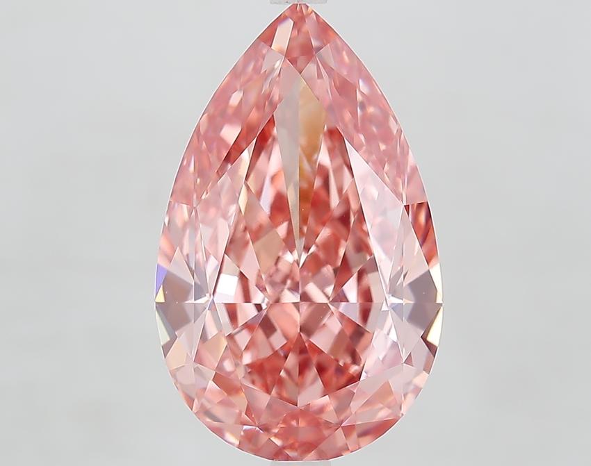 8.07 Ct. Fancy Vivid Pink Pear Lab Grown Diamond
