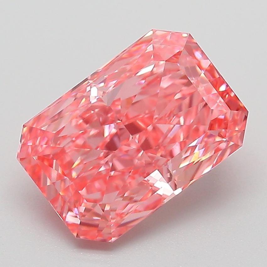 3.02 Ct. Fancy Vivid Pink Radiant Lab Grown Diamond