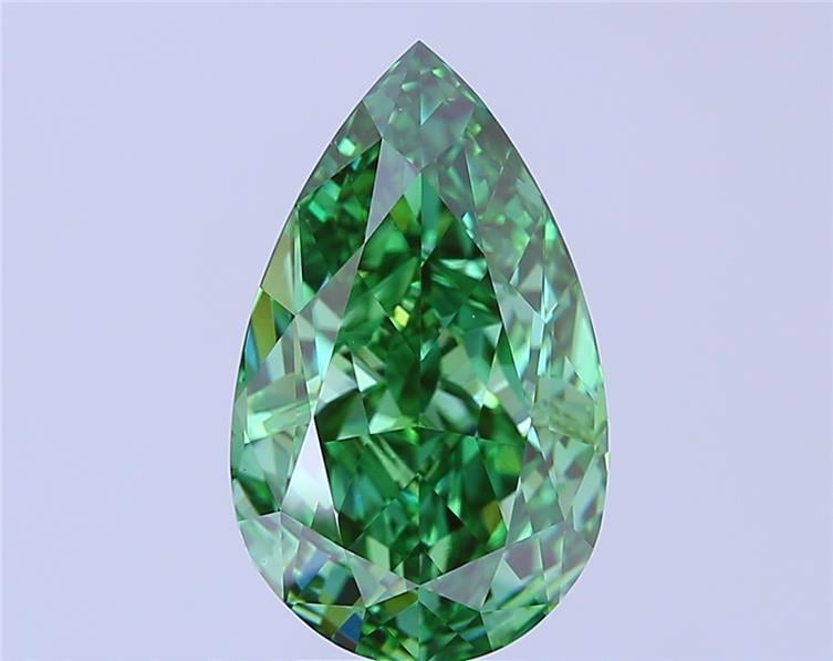 5.29 Ct. Fancy Vivid Green Pear Lab Grown Diamond