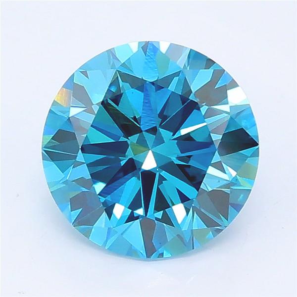 2.01 Ct. Fancy Vivid Blue Round Lab Grown Diamond
