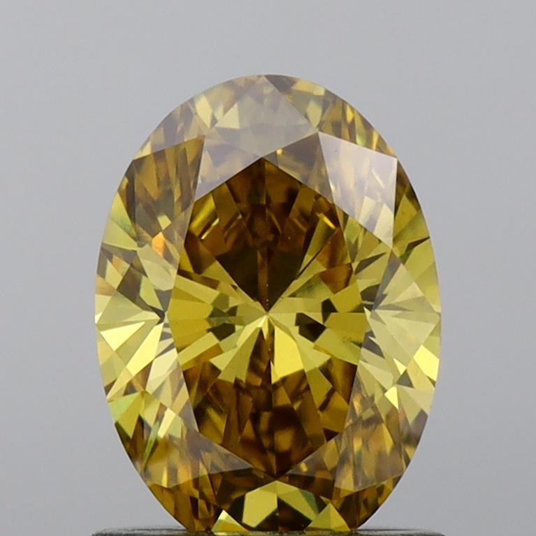 1.07 Ct. Fancy Intense Greyish Yellow Oval Lab Grown Diamond