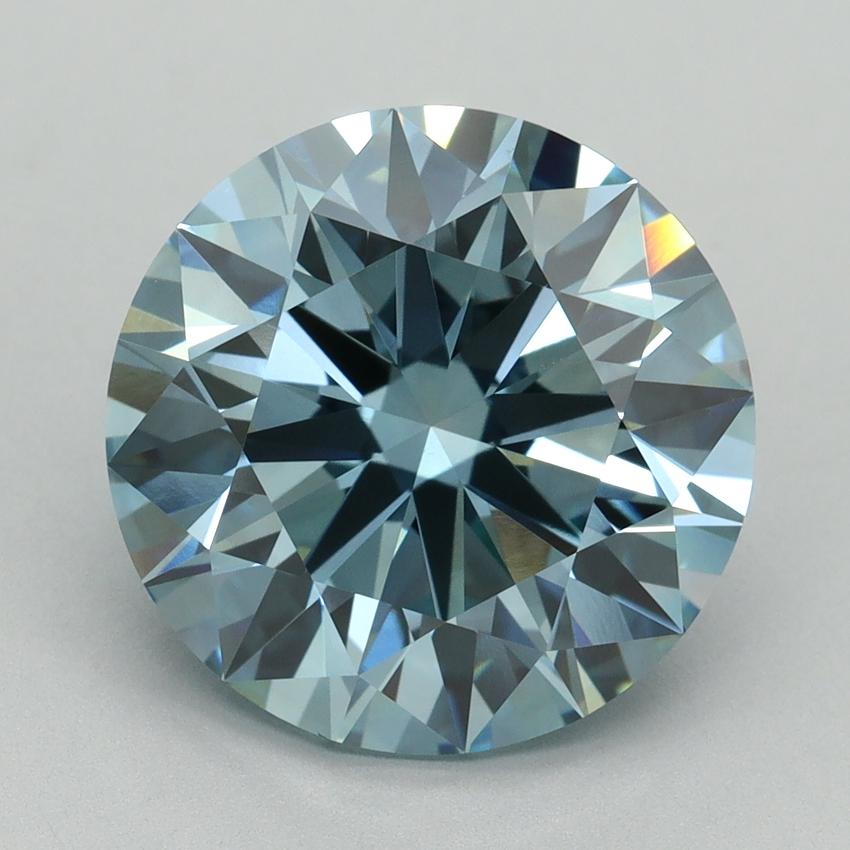 6.50 Ct. Fancy Vivid Blue Round Lab Grown Diamond