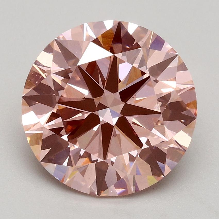 2.53 Ct. Fancy Intense Pink Round Lab Grown Diamond