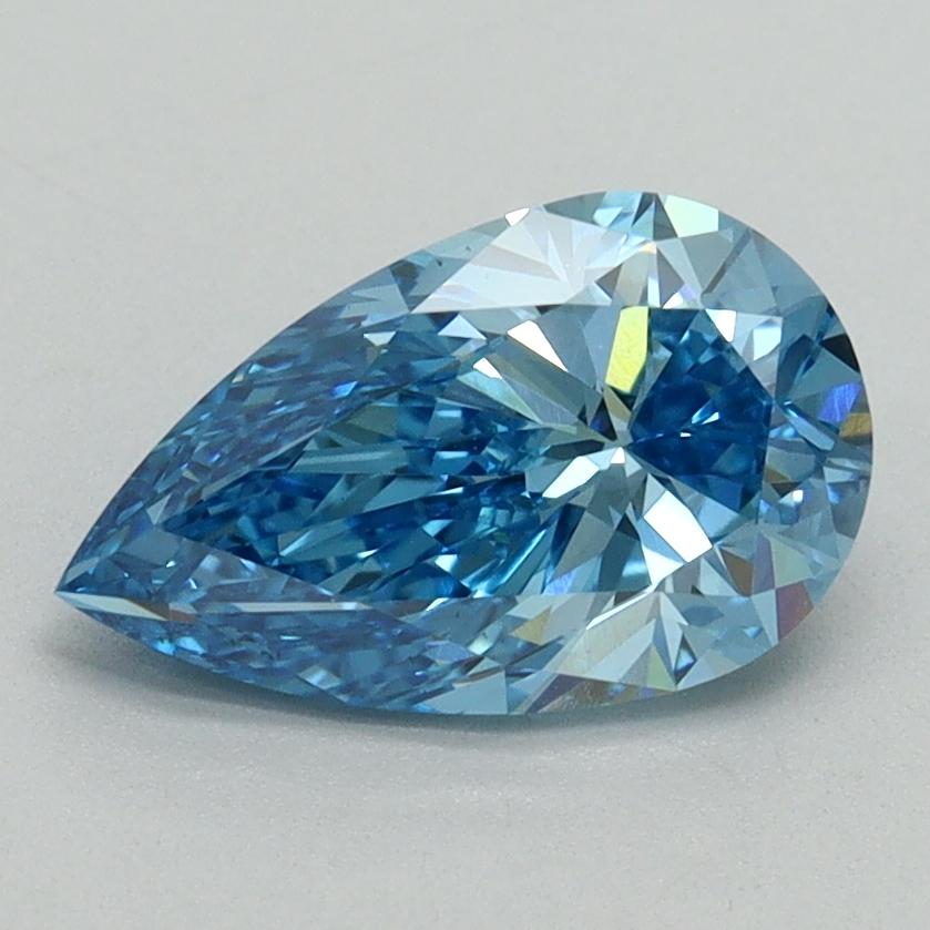 1.52 Ct. Fancy Vivid Blue Pear Lab Grown Diamond
