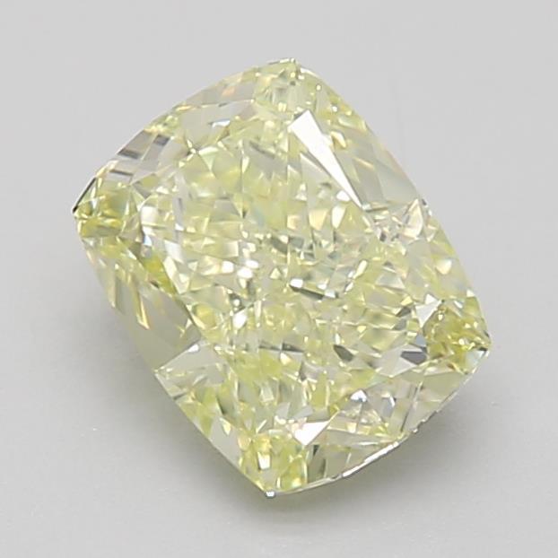 1.32 Ct. Fancy Light Yellowish Green Cushion Lab Grown Diamond