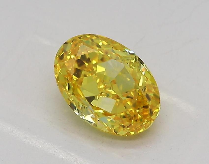 1.06 Ct. Fancy Vivid  Yellow Oval Lab Grown Diamond