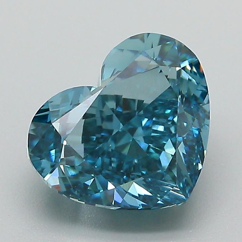 3.14 Ct. Fancy Vivid Blue Heart Lab Grown Diamond