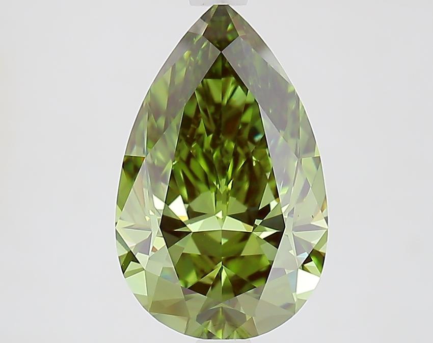 3.01 Ct. Fancy Vivid Green Pear Lab Grown Diamond