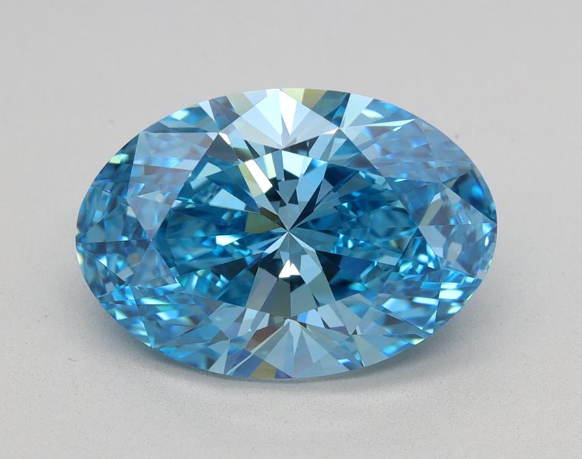 3.02 Ct. Fancy Vivid Blue Oval Lab Grown Diamond