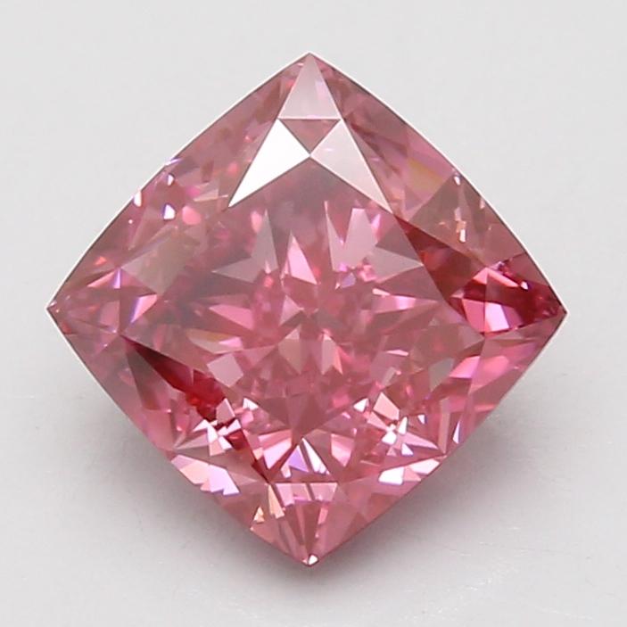 3.08 Ct. Fancy Vivid Pink Cushion Lab Grown Diamond