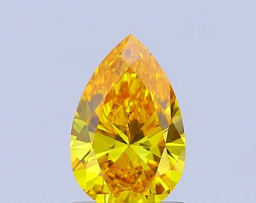 1.01 Ct. Fancy Vivid Yellow Pear Lab Grown Diamond
