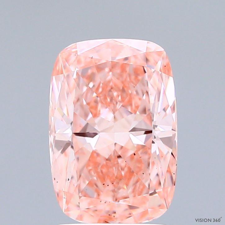 1.82 Ct. Fancy Vivid Pink Cushion Lab Grown Diamond