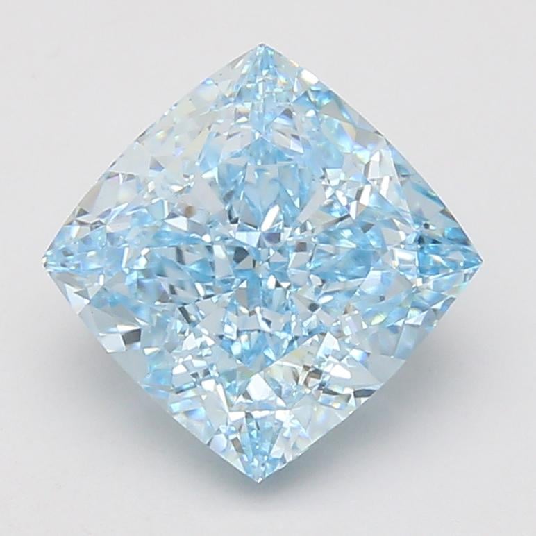 4.00 Ct. Fancy Vivid Blue Cushion Lab Grown Diamond