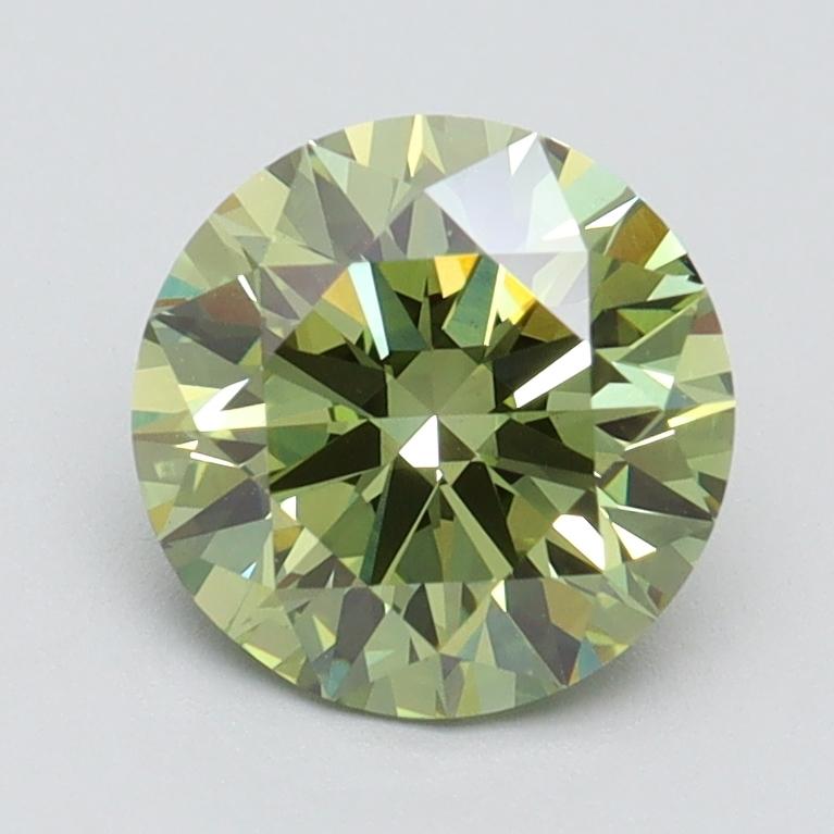 1.61 Ct. Fancy Vivid Green Round Lab Grown Diamond