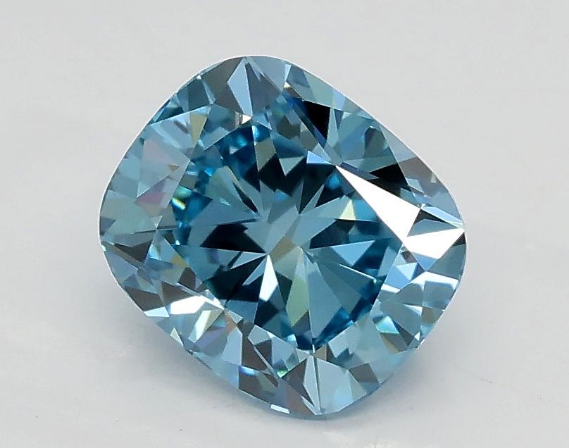 1.20 Ct. Fancy Vivid Blue Cushion Lab Grown Diamond