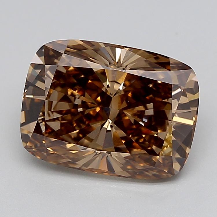 4.04 Ct. Fancy  Brown Cushion Lab Grown Diamond