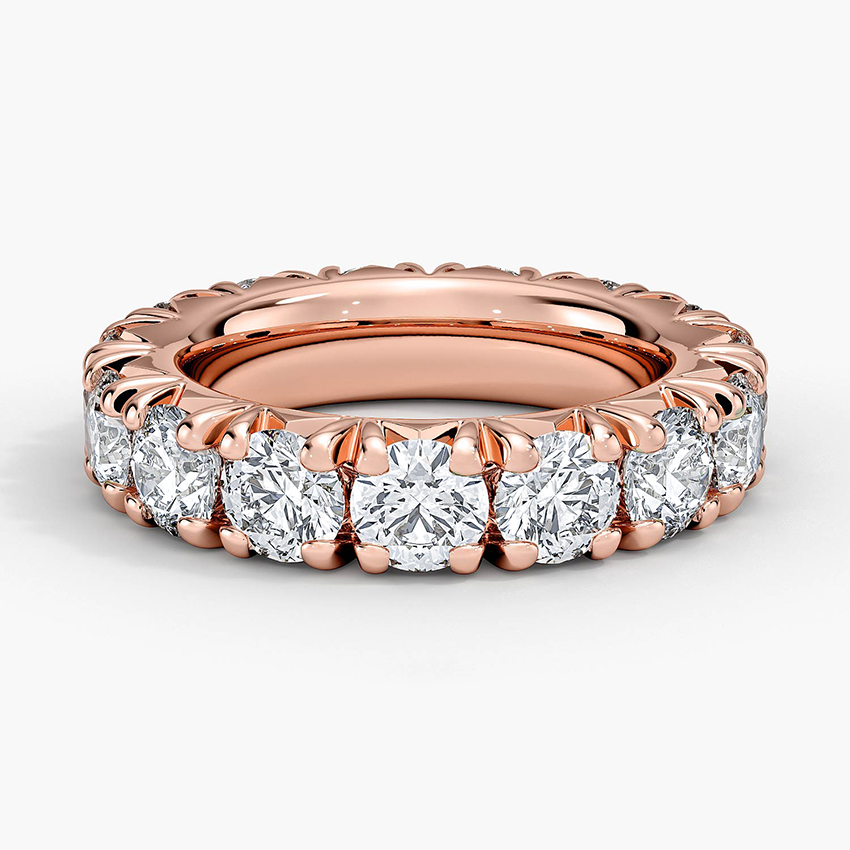 Rose gold diamond engagement ring with surprise diamond details