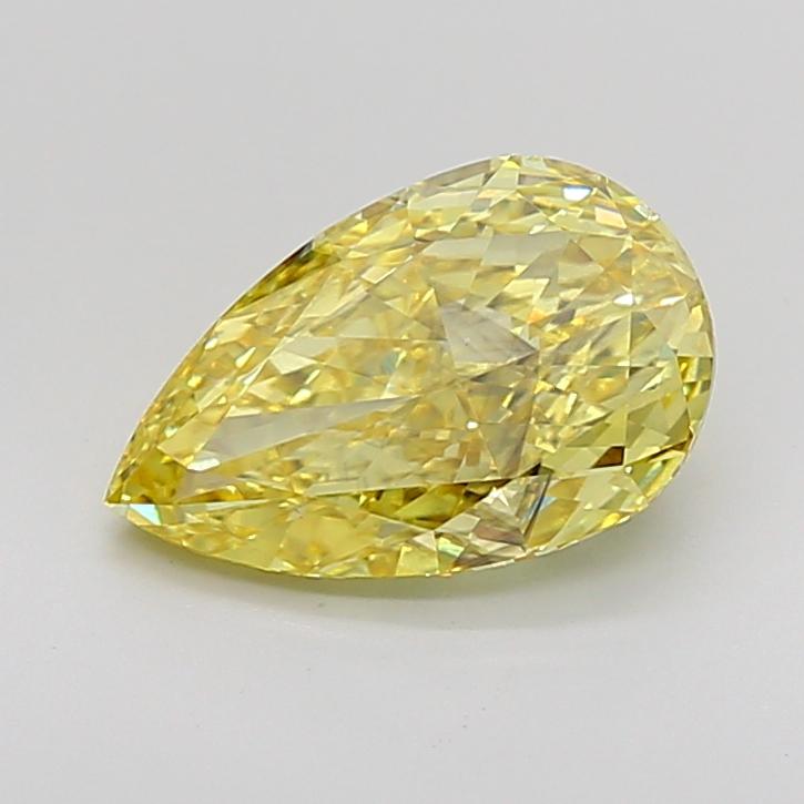3.11 Ct. Fancy Vivid Yellow Pear Lab Grown Diamond