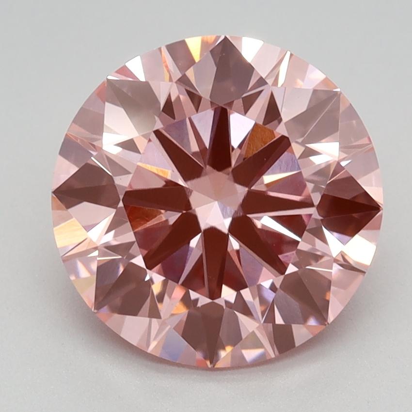 2.44 Ct. Fancy Vivid Pink Round Lab Grown Diamond