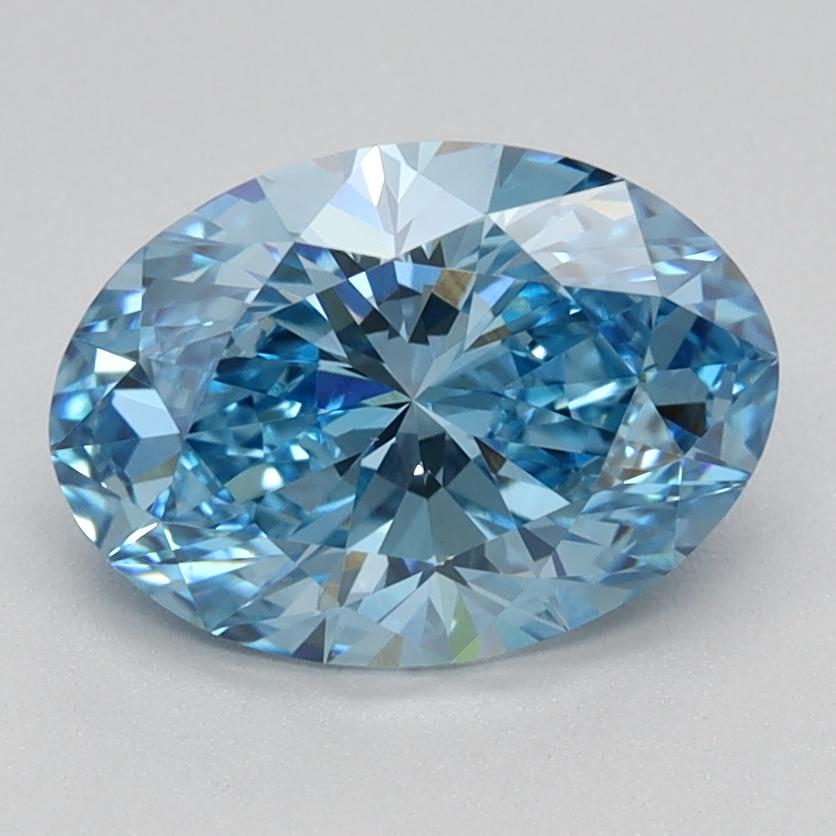 1.42 Ct. Fancy Vivid Blue Oval Lab Grown Diamond
