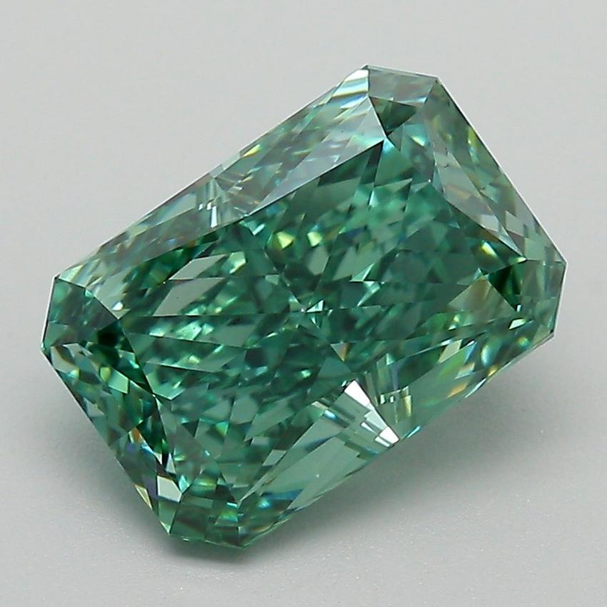 3.03 Ct. Fancy Vivid Green Radiant Lab Grown Diamond